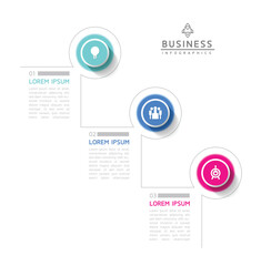 Vector infographic business presentation template connected with 3 options