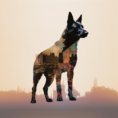 Creativ dog illustration, this design was generated with artificial intelligence