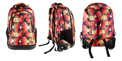 Images of a back pack on a white background