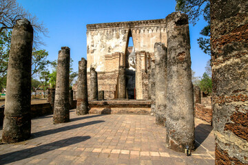 Ruins from the historical city of Sukhothai, Thailand