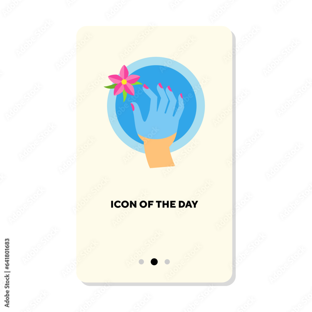Poster making manicure vector icon. master, tray, soak isolated vector sign. hygiene and beauty concept. ve