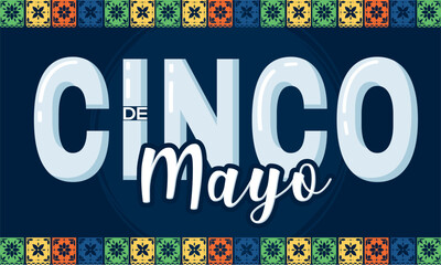 Cinco de mayo poster with traditional ornaments Vector