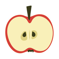 half an apple. Simple and clear flat illustration