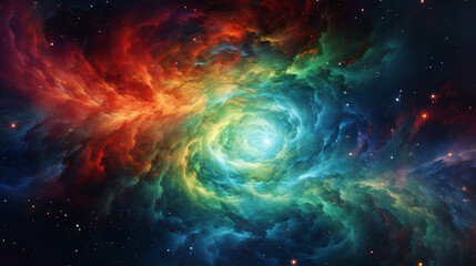 Cosmic Galactic Nebula Texture. Interstellar Colorful Texture. Distant Galactic Nebula. Abstract Background Of The Universe Generative AI