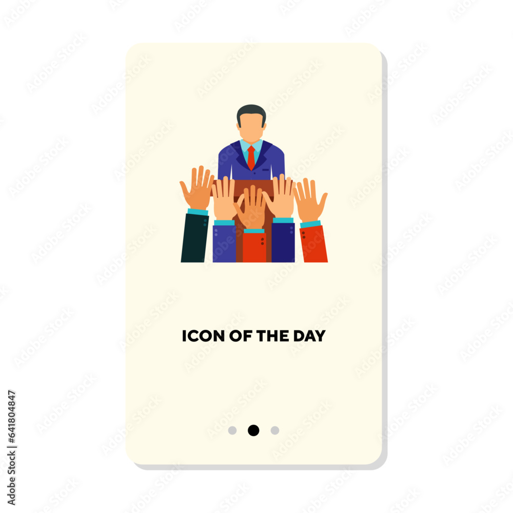 Aufkleber idea approval flat vector icon. voting, brainstorming, thinking isolated vector. creation and innova