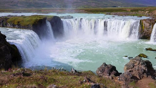 Godafoss Waterfalls, a part of Iceland Golden Circle travel destination.