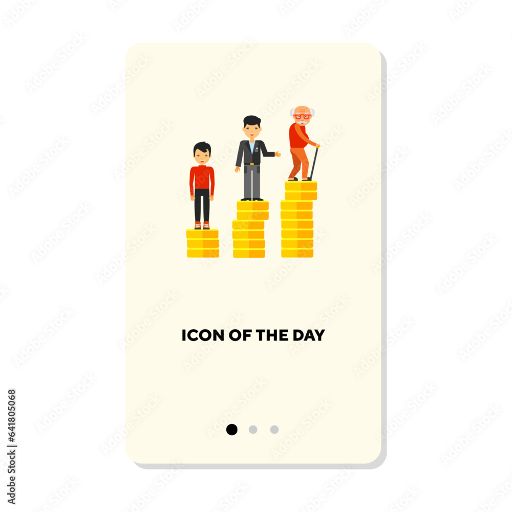 Poster life savings flat vector icon. accumulation of wealth, inheritance isolated sign. money and finance 