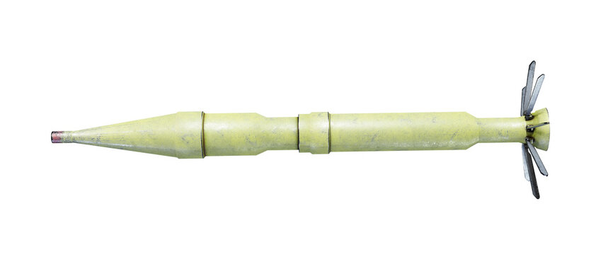 Anti-tank guided missile with rockets. 3D rendering isolated on white background
