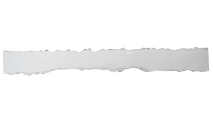 Long piece of torn white hot pressed paper