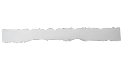 Long piece of torn white hot pressed paper
