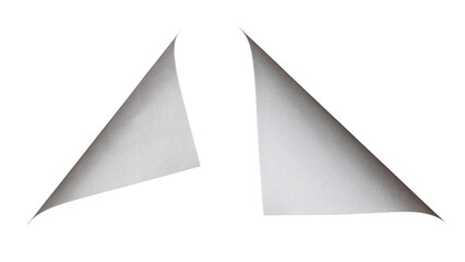 Curled corner of a white paper