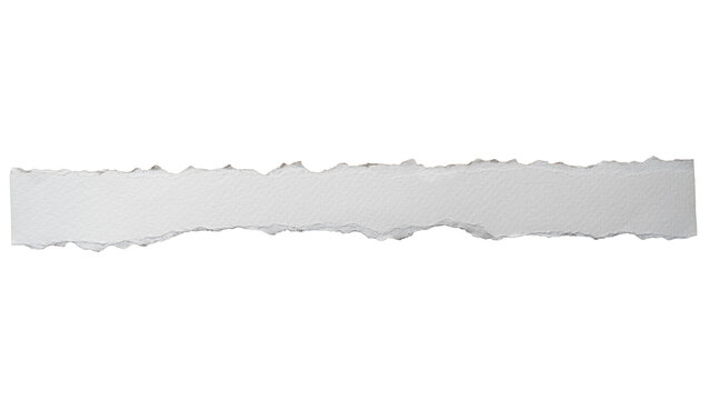 Long piece of torn white hot pressed paper