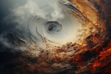 Background texture of cyclone with a smoke and water