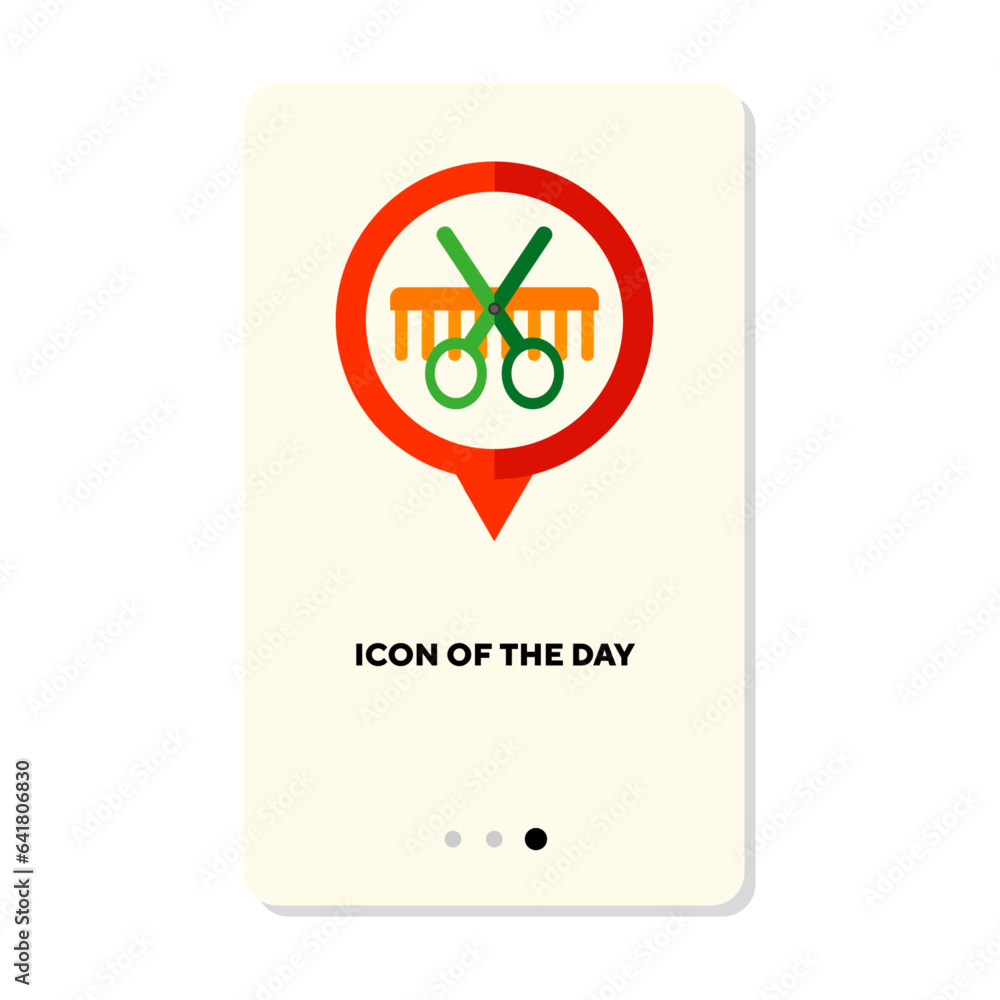 Poster location vector icon. map pointer barbershop isolated sign. navigation, gps, direction concept. vect