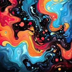 Abstract colorful wavy background. Can be used for wallpaper, web page background, web banners. Generative ai.