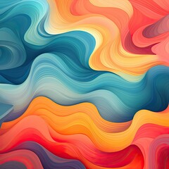 Fototapeta premium Abstract colorful wavy background. Can be used for wallpaper, web page background, web banners. Generative ai.