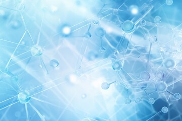 DNA molecule structure on a soft blue background. Futuristic medical background. Generated Ai.