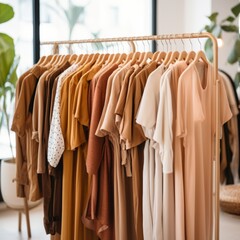 Obraz premium boutique retail store interior design creative space and ideas cloth hanger dress and garment showroom background