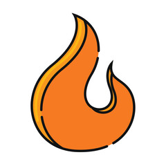 Isolated colored fire flame Gaming icon Vector