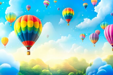 Obraz premium multicolored colorful air balloons | Generative AI