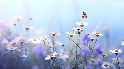 Fliegende Eleganz: Schmetterling im duftenden Blumenfeld