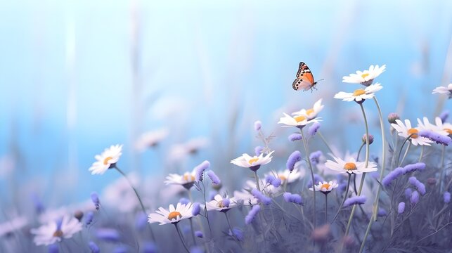 Fliegende Eleganz: Schmetterling im duftenden Blumenfeld