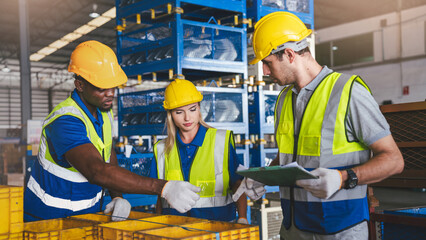 Diverse Warehouse Team of Workers Ensuring Efficient Logistic Distribution. Industrial Partners Working Together, Successful and Effective Teamwork.