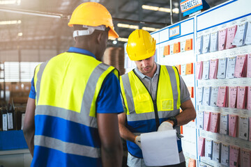Diverse Warehouse Team of Workers Ensuring Efficient Logistic Distribution. Industrial Partners Working Together, Successful and Effective Teamwork.