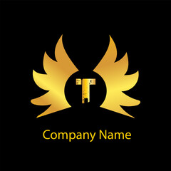  A letter logo design with golden color