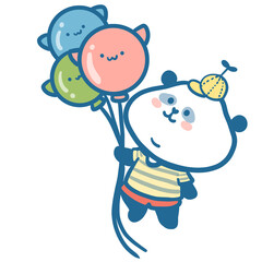 Panda with teddy bear balloon