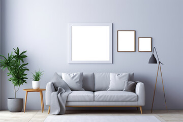 Mock up of modern interior background, living room, Scandinavian style. Scandinavian interior background.