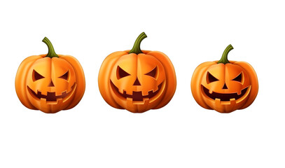 Fototapeta premium Set of cute halloween and thanksgiving pumkin icons isolated on white background