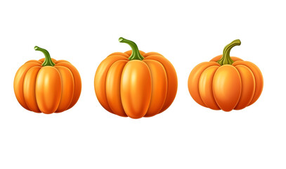 Fototapeta premium Set of cute halloween and thanksgiving pumkin icons isolated on white background