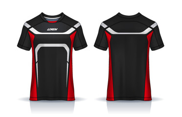 t-shirt sport design template, Soccer jersey mockup for football club. uniform front and back view.	