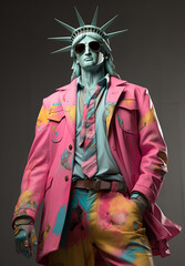 Statue of Liberty Wearing Modern Clothes Generative AI