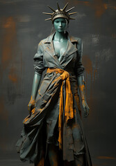 Statue of Liberty Wearing Modern Clothes Generative AI