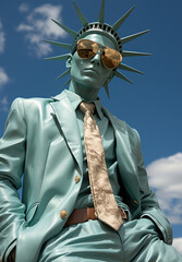 Statue of Liberty Wearing Modern Clothes Generative AI