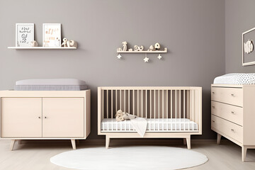 Baby room decoration wood detail and baby interior. Template