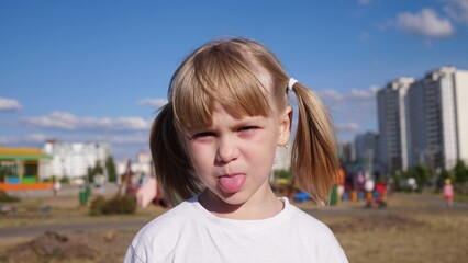 Beautiful little girl portrait in summer