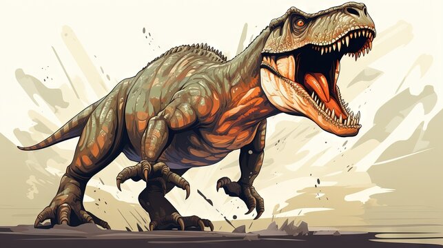 Fototapeta  a t - shirt design of a tyransaurus dinosaur.  generative ai