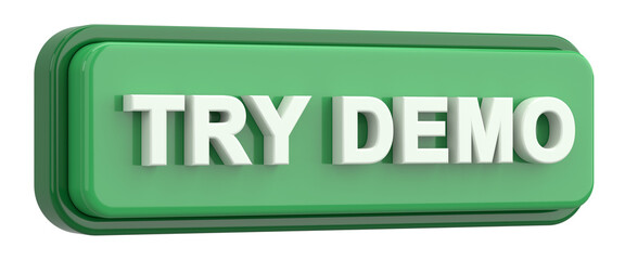 Try demo button. 3D illustration.