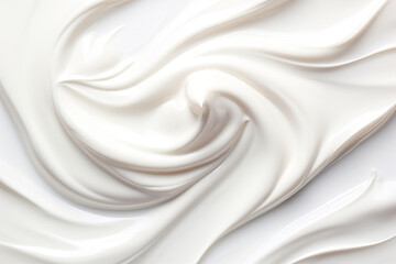 Cosmetic Elegance: Textured Cream Smear Isolated on White