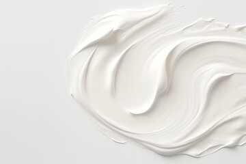 Cosmetic Elegance: Textured Cream Smear Isolated on White