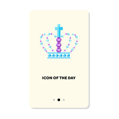 Luxury crown flat icon. Brilliant crown isolated vector sign. Jewelry and accessory concept. Vector illustration symbol elements for web design and apps