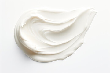 Fototapeta na wymiar Cosmetic Elegance: Textured Cream Smear Isolated on White