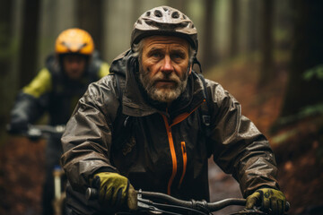 Obraz premium senior couple riding bike