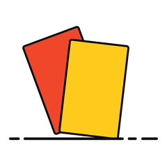 Isolated yellow and red card Sport icon Vector