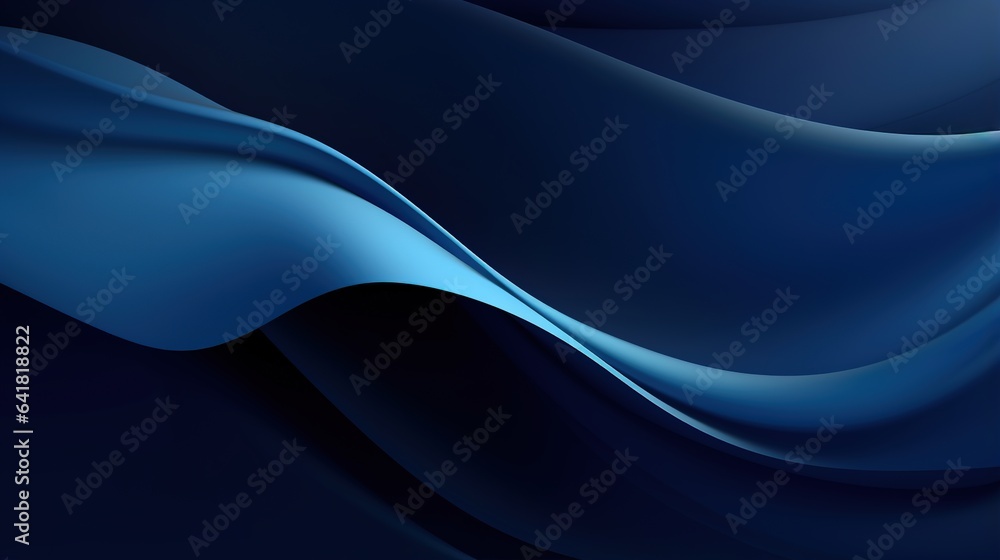 Wall mural Blue Abstract Waves and Flowing Lines on a Dark Background