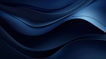Blue Abstract Waves and Flowing Lines on a Dark Background