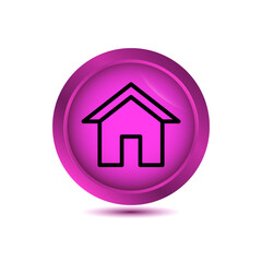 house icon in glossy button vector illustration